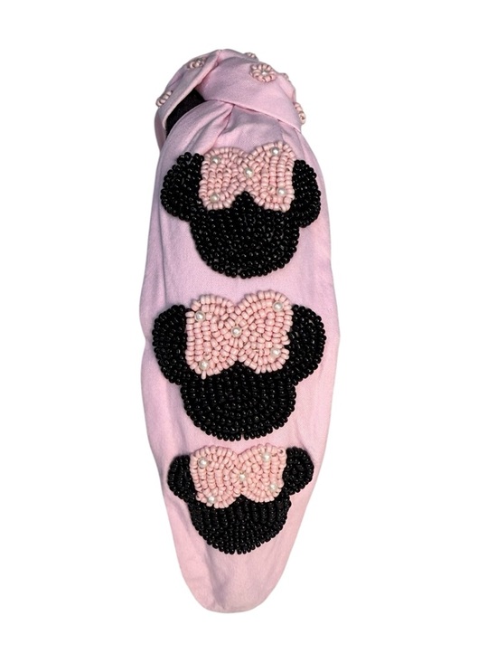 Brooke Shade Accessories - 284. The Pink Bow Mouse Beaded Headband